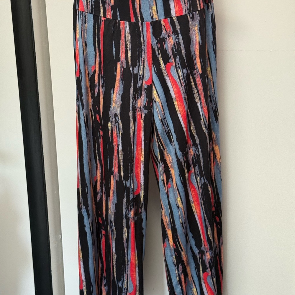 Colorful Striped Wide-Leg Pants